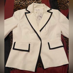 Cream with black trim New York & Company Suit Jacket